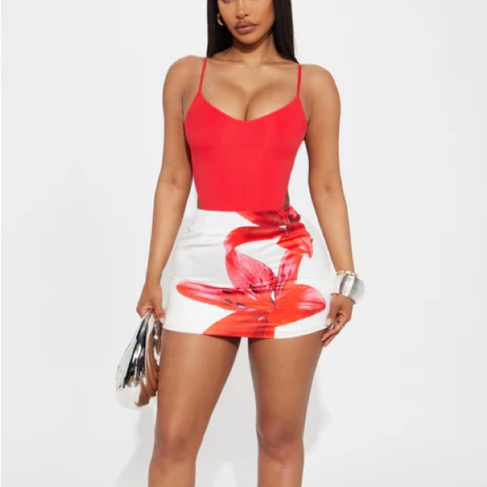 FN BRAND NEW Wilma Double Lined High Cut Bodysuit - Red - Picture 2 of 3